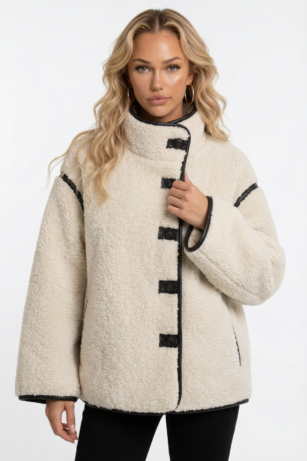 Wool Jacket with Black Details – Lidia Nova