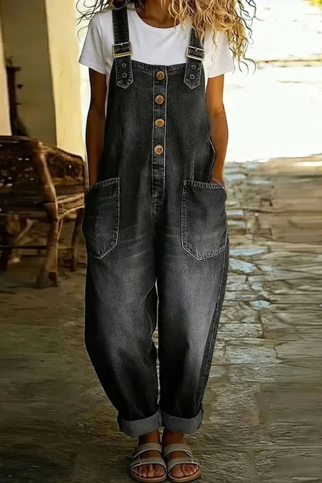 Mae™ | Peto vintage de algodón suave con efecto vaquero