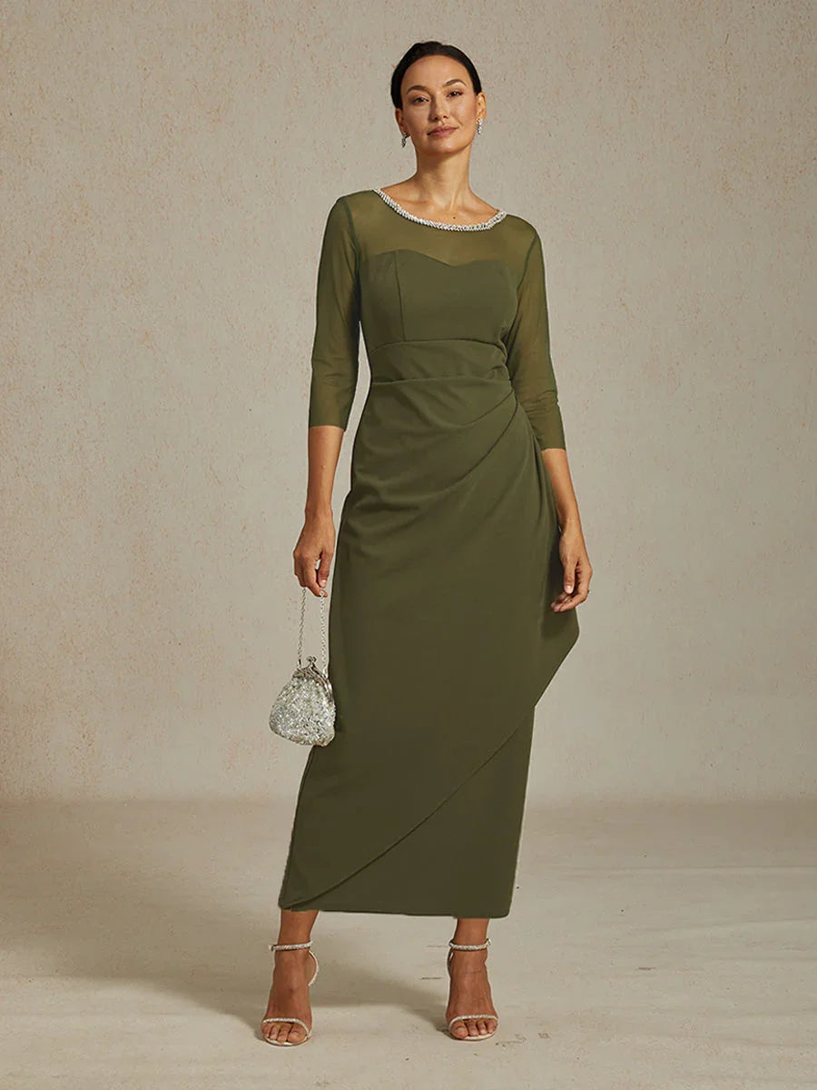 Fitted midi dress with draping