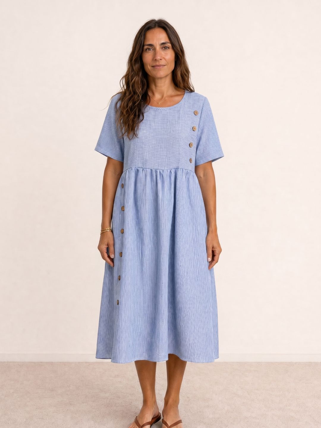 midi flowy dresses Long Sleeve For Women a slit up the leg R.Vivimos Women's Fall Casual Gauze