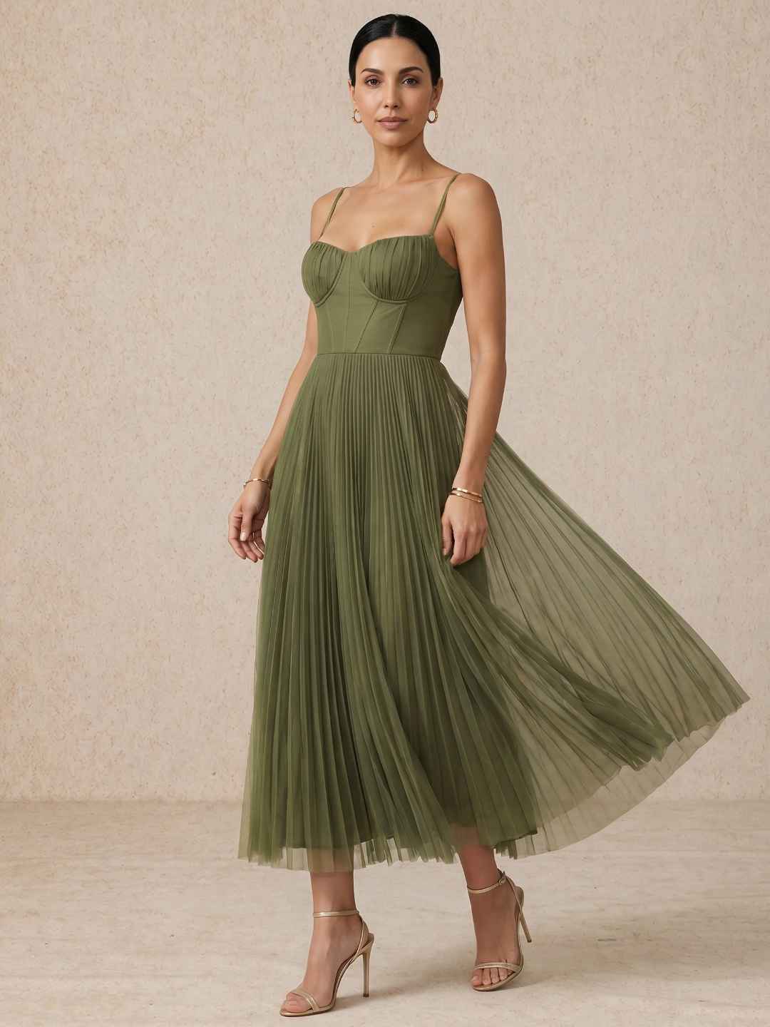nova pleated midi dress Aje Nova Pleated Midi Dress