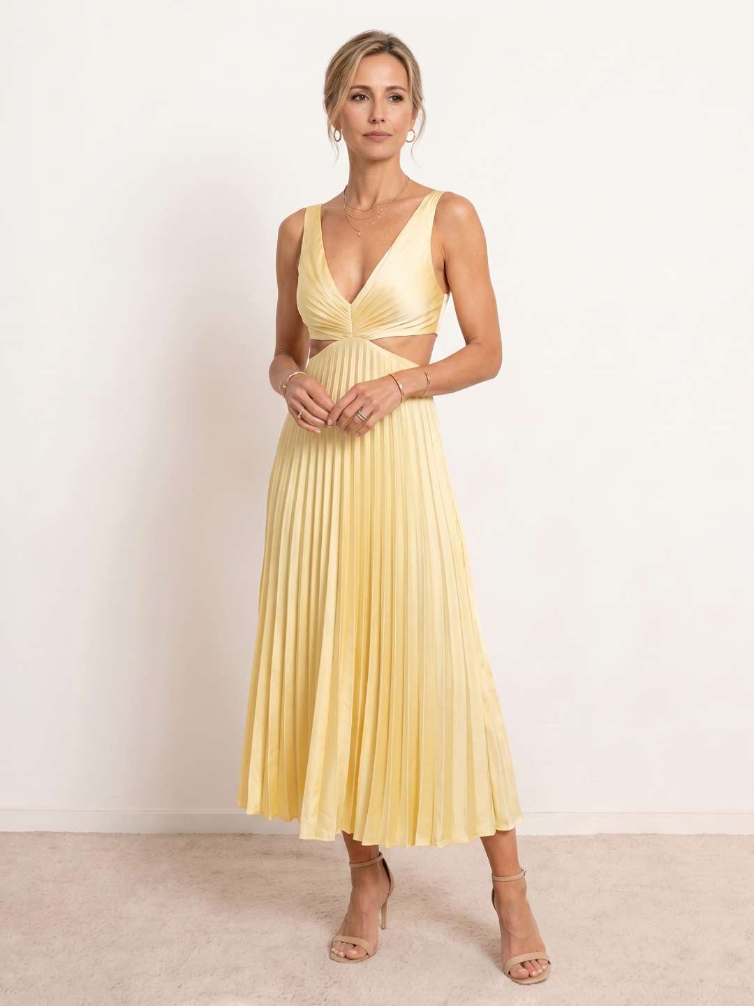 nova pleated midi dress Nova Pleated Midi Dress