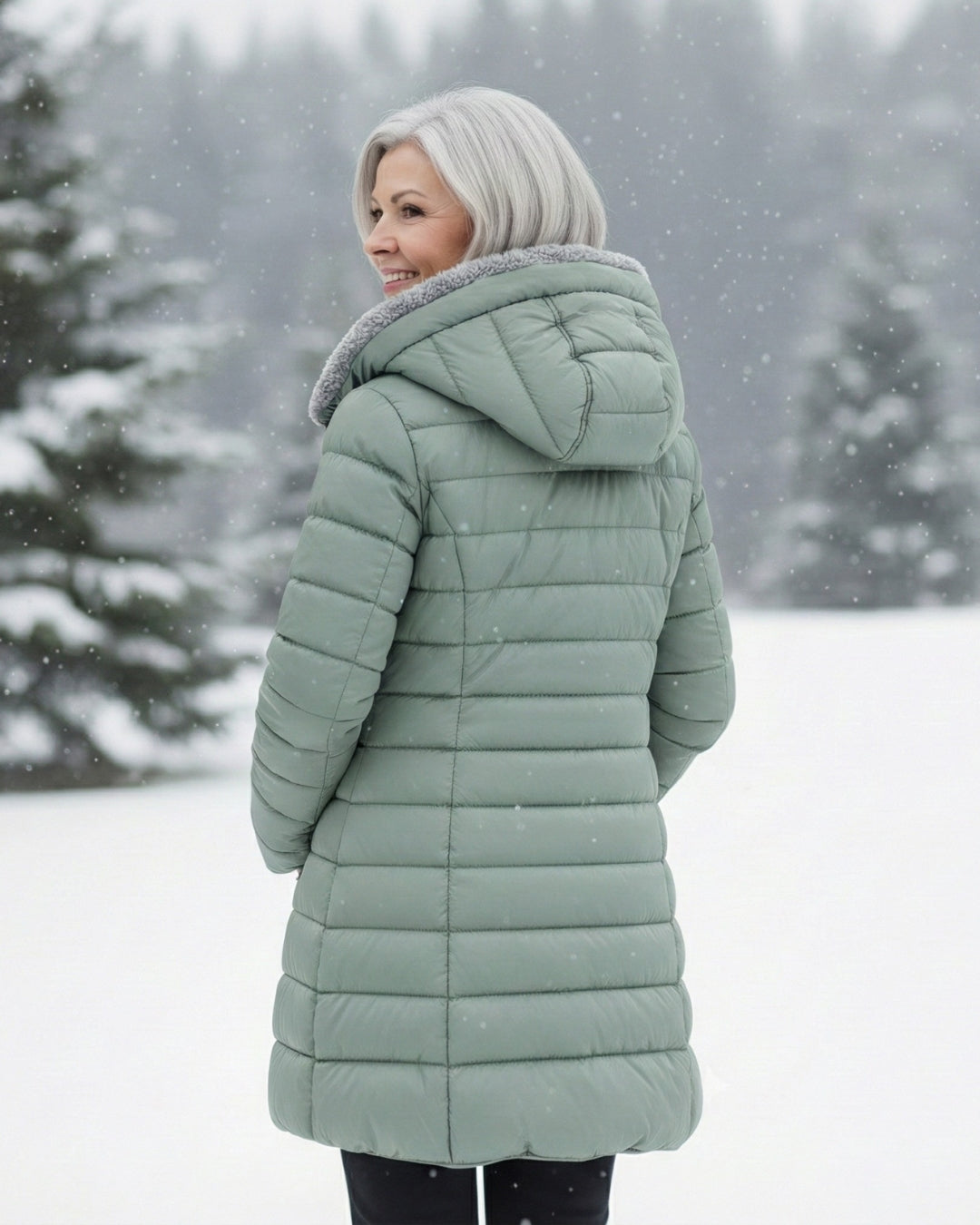 Quilted coat with fleece lining