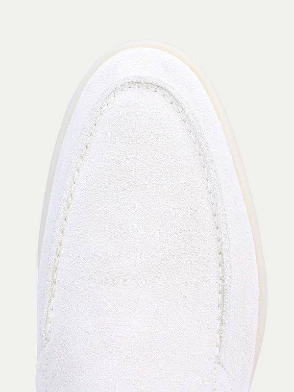Classic Suède Loafer Pearl White