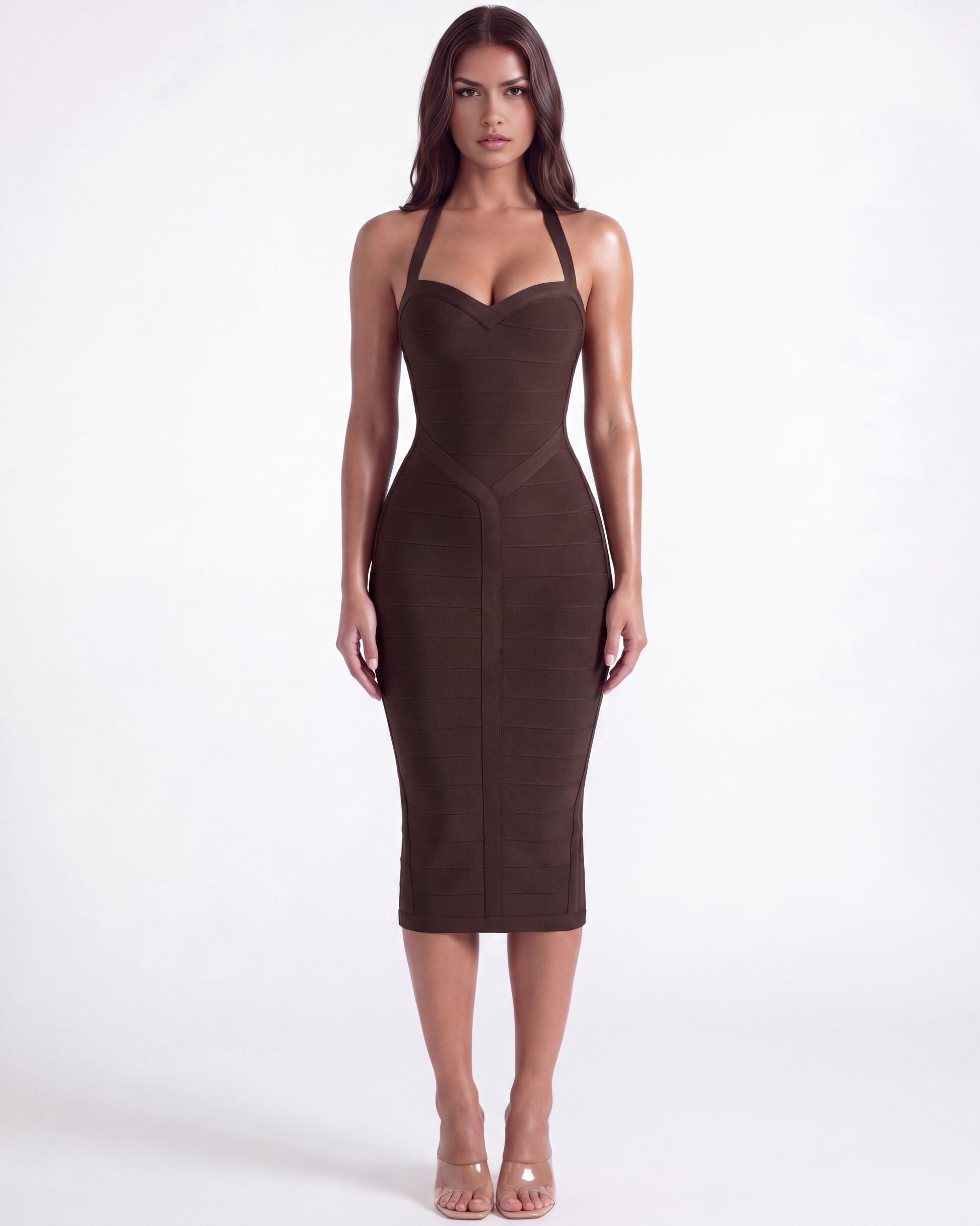 Midi bandage dress with halter neckline – Lidia Nova