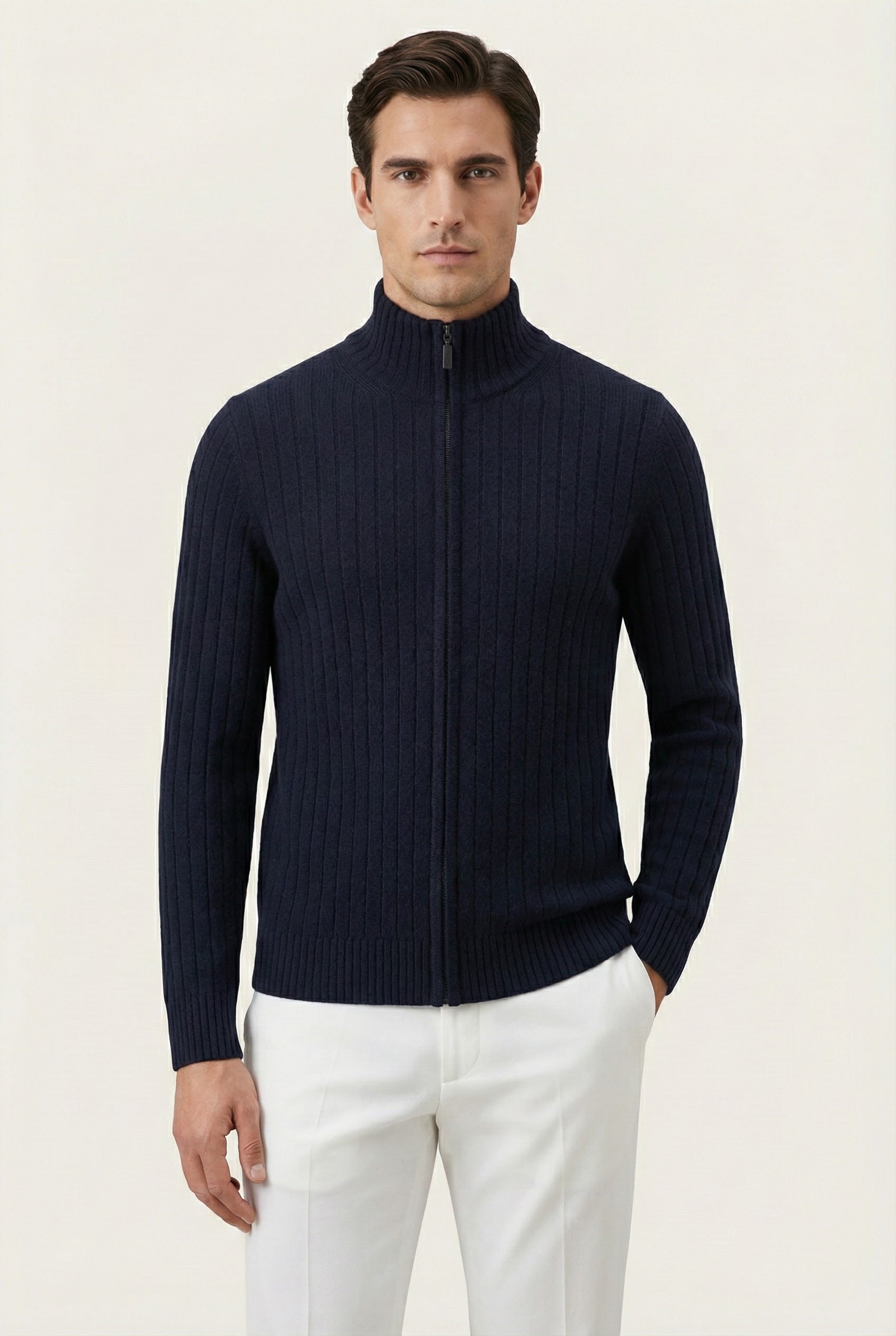 Léon Navy Rib Vest