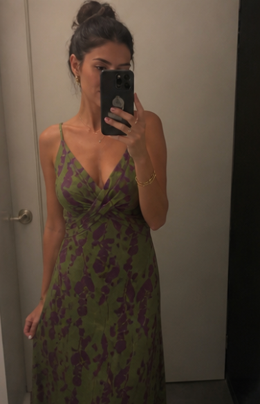 Floral dress with side slit