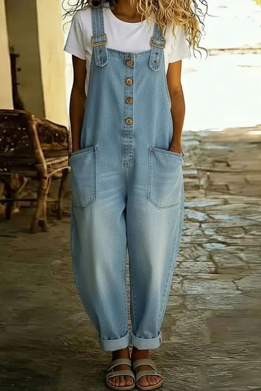 Mae™ | Peto vintage de algodón suave con efecto vaquero