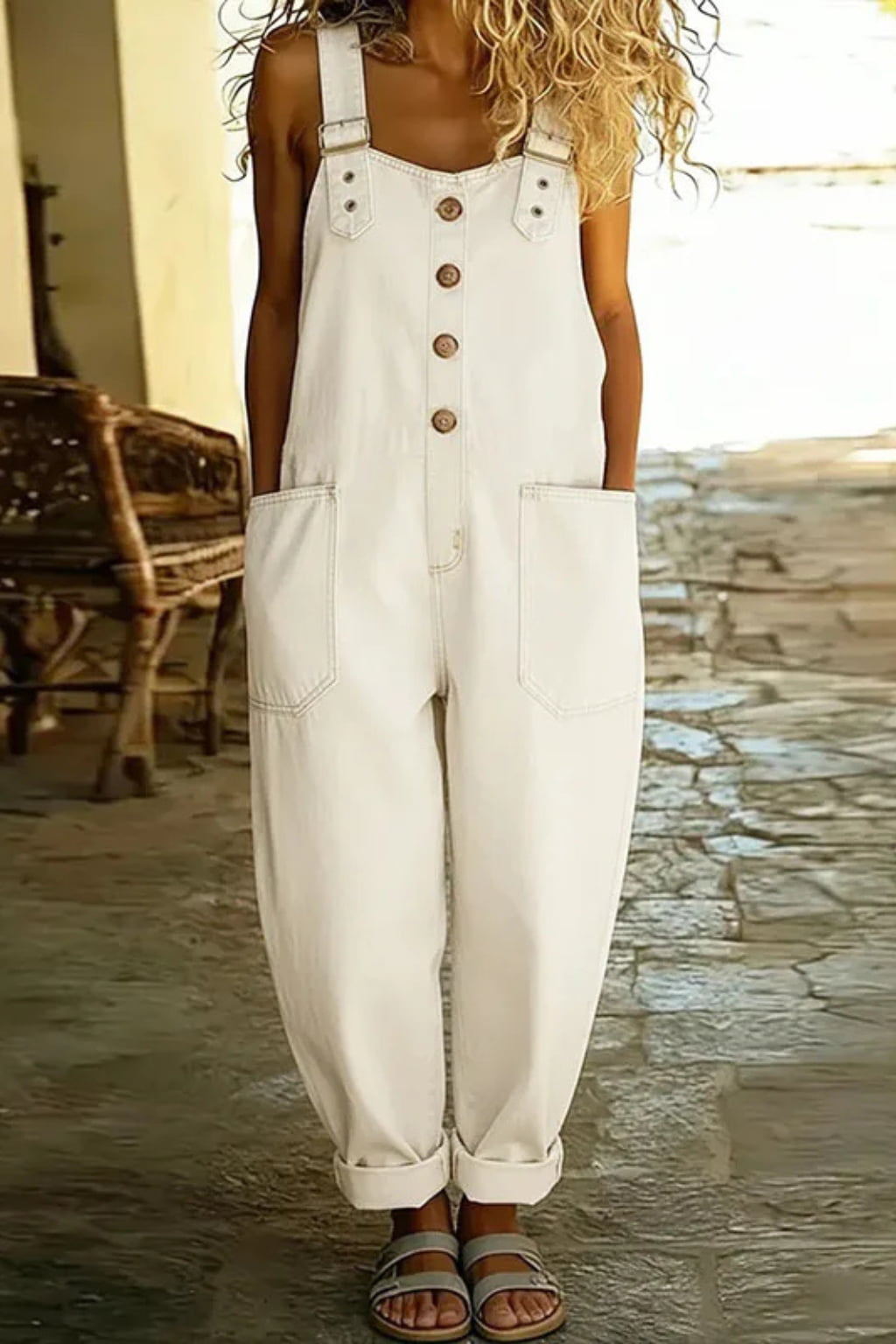 Mae™ | Peto vintage de algodón suave con efecto vaquero