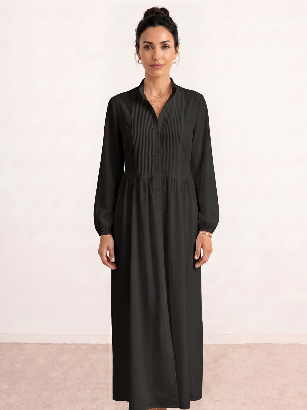 Pleated Shirt Dress