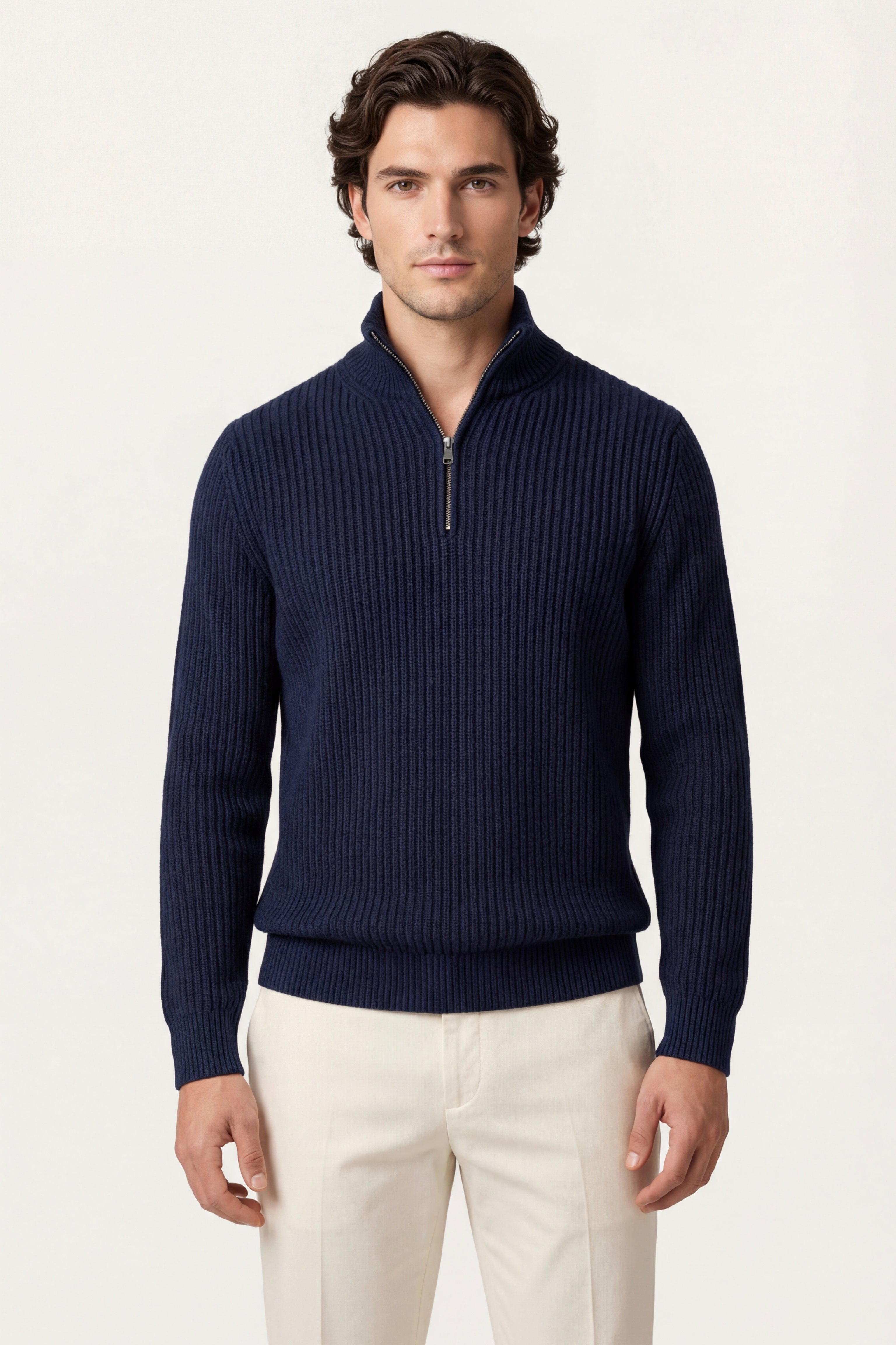 Sandron Navy Knit Zip – Lidia Nova