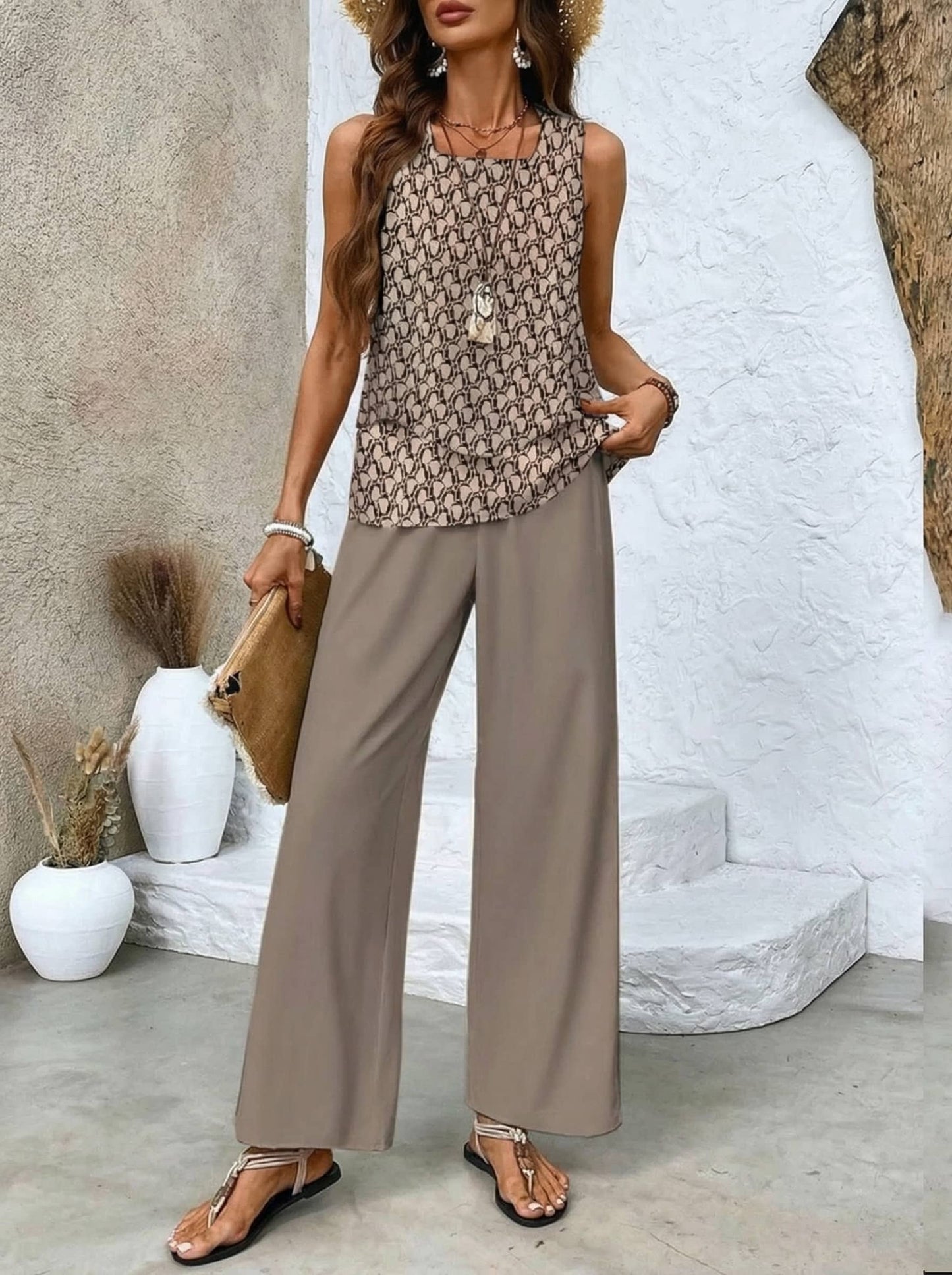 Two-piece printed fluid set