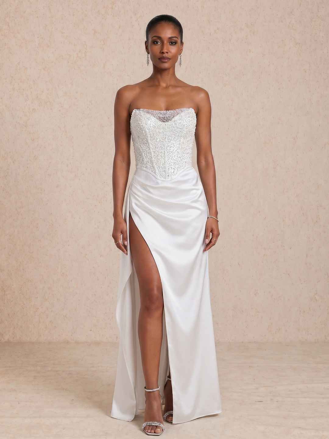 Long dress with sequin bodice