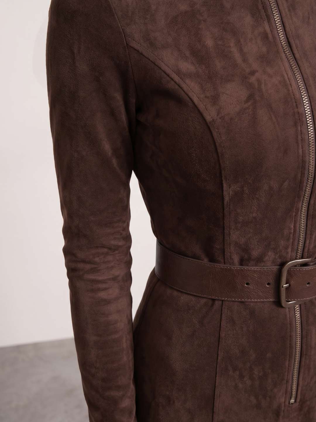Brown microsuede dress