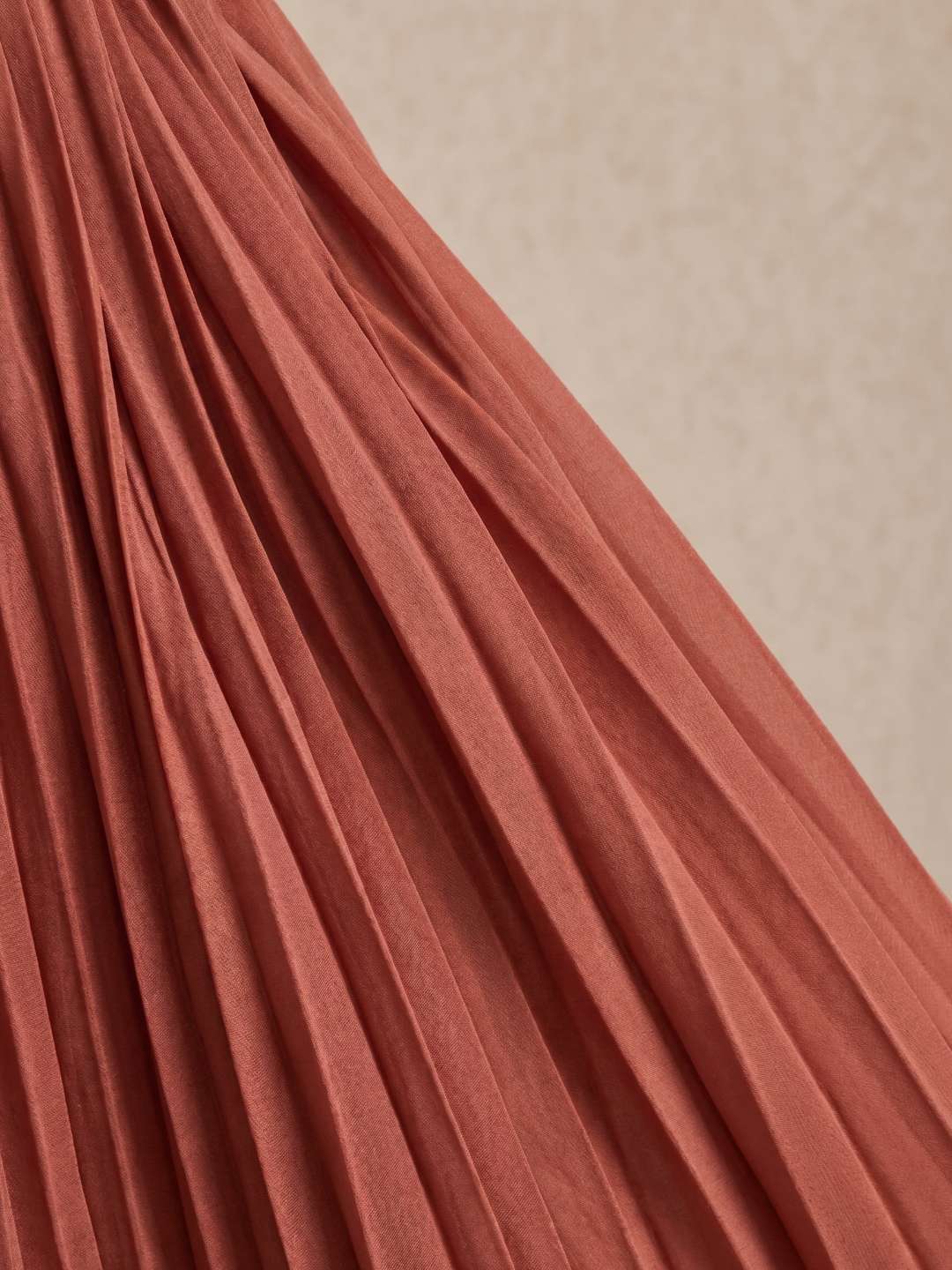 Pleated V-neck midi dress