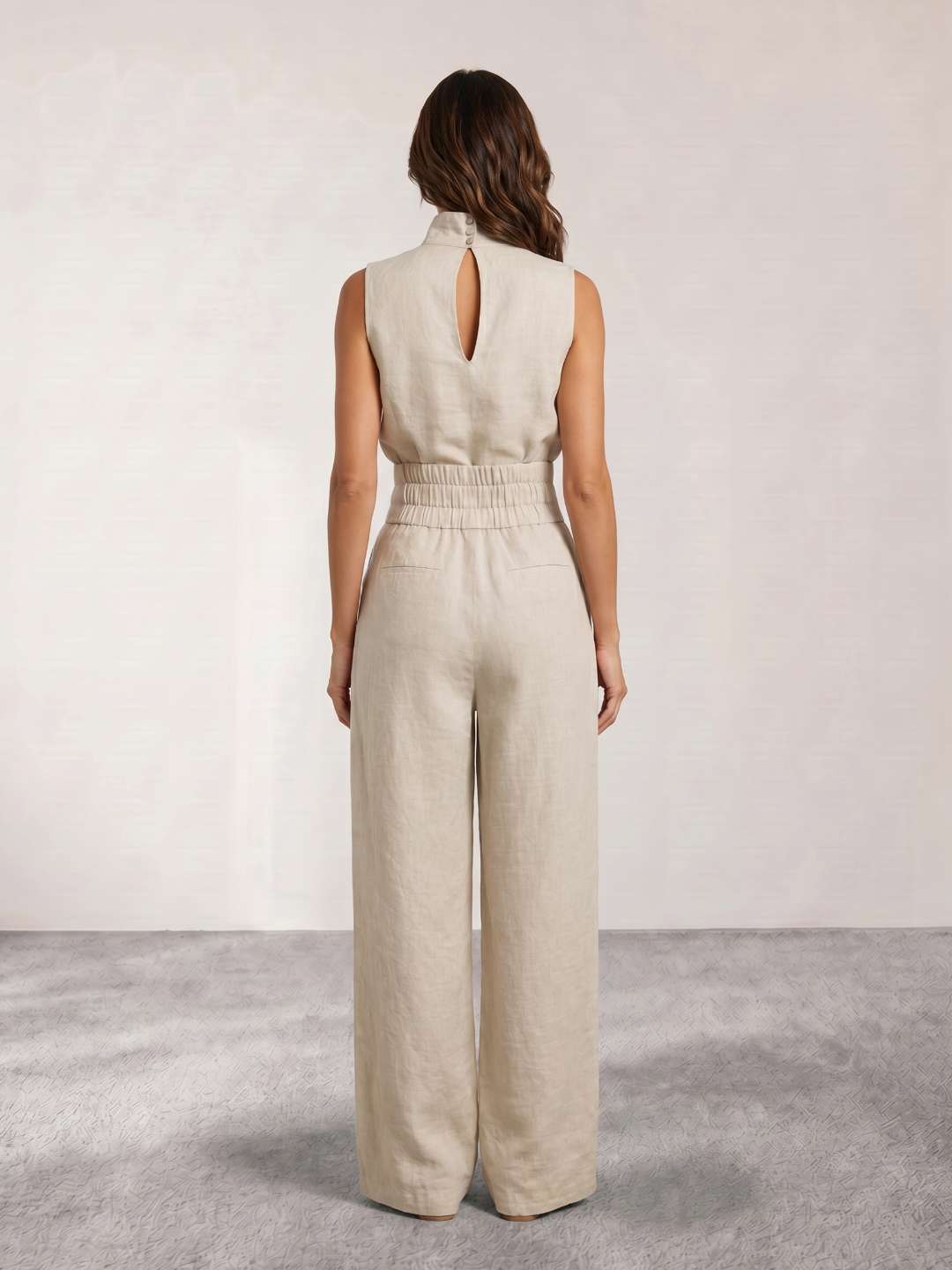 Flowy high-neck jumpsuit