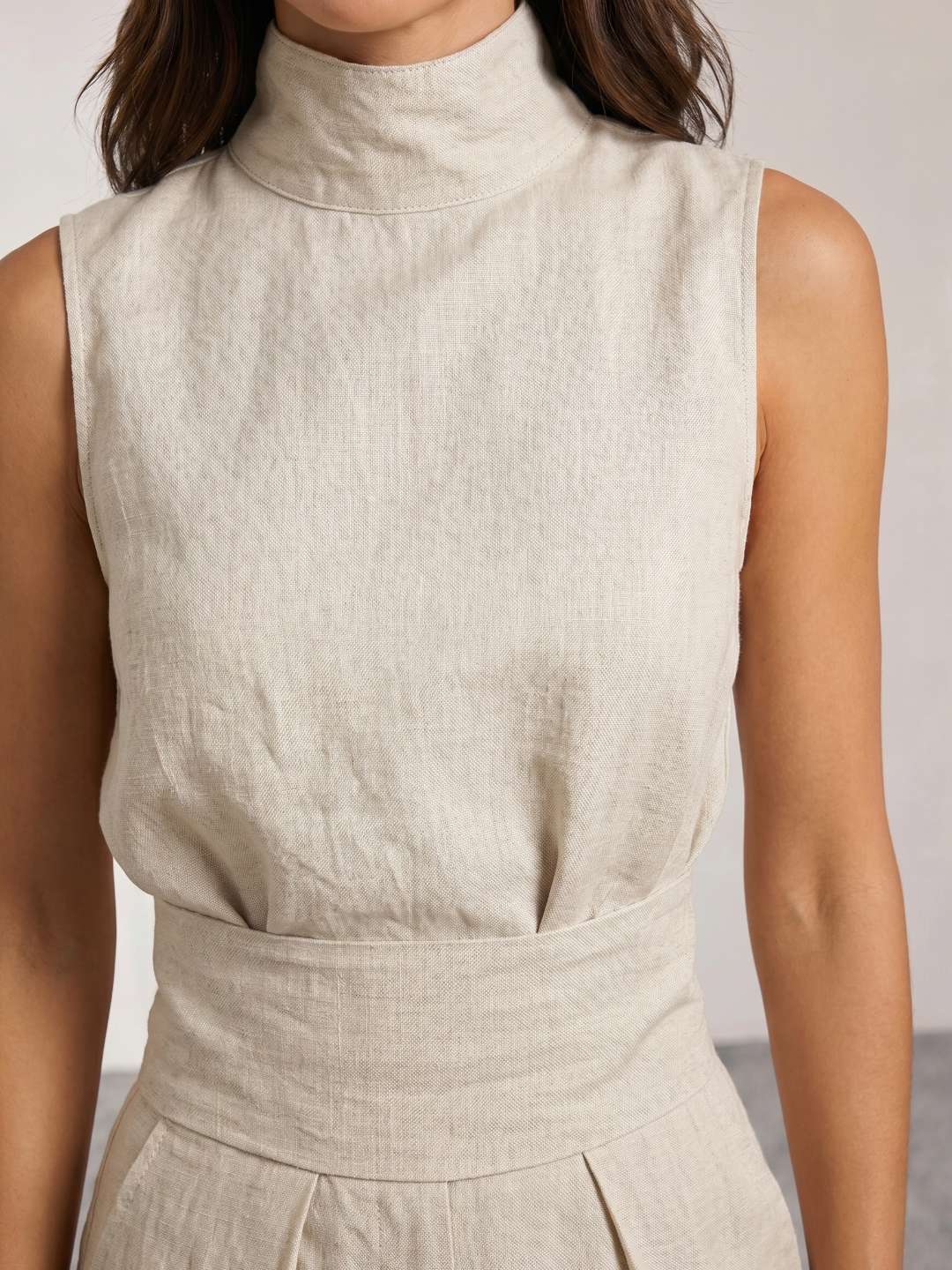 Flowy high-neck jumpsuit