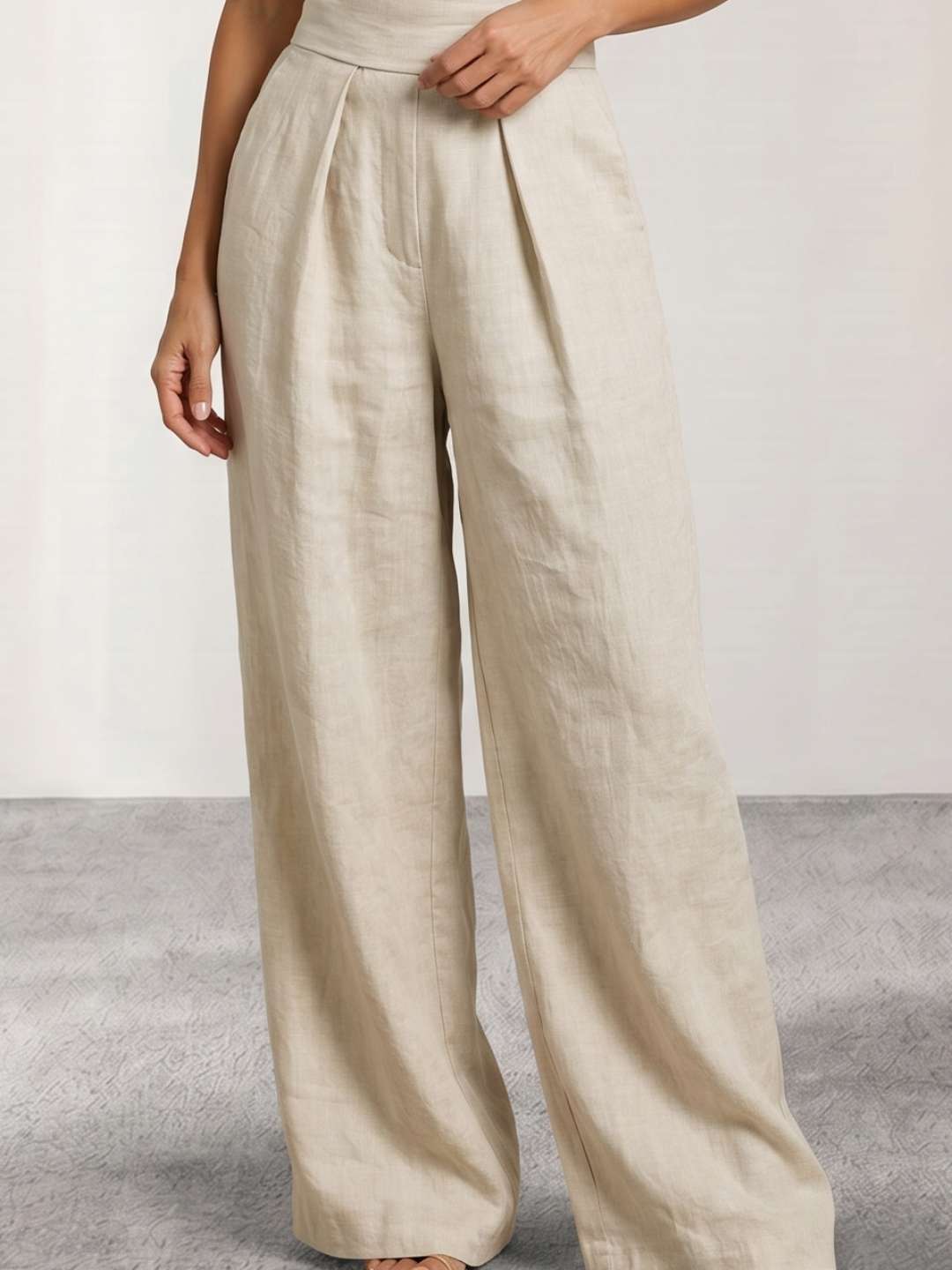Flowy high-neck jumpsuit