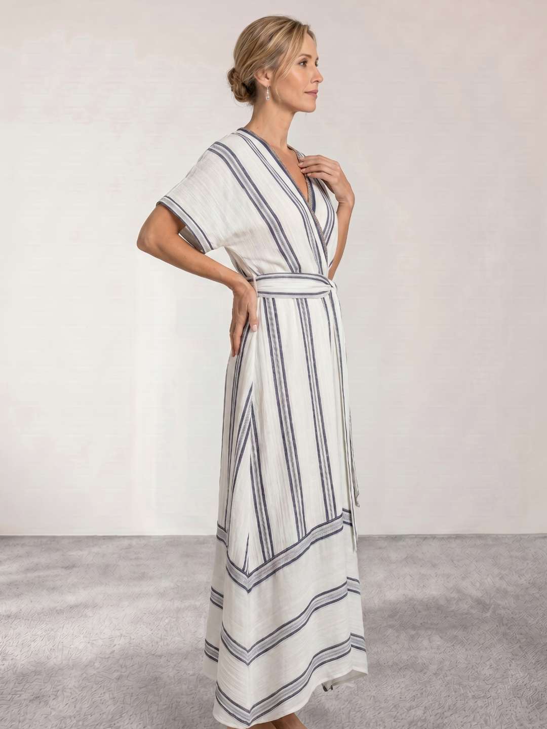 Midi wrap dress with belt