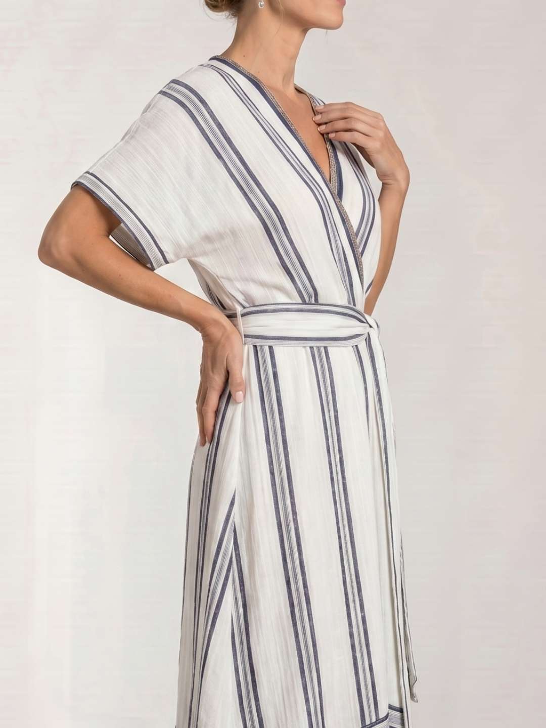 Midi wrap dress with belt