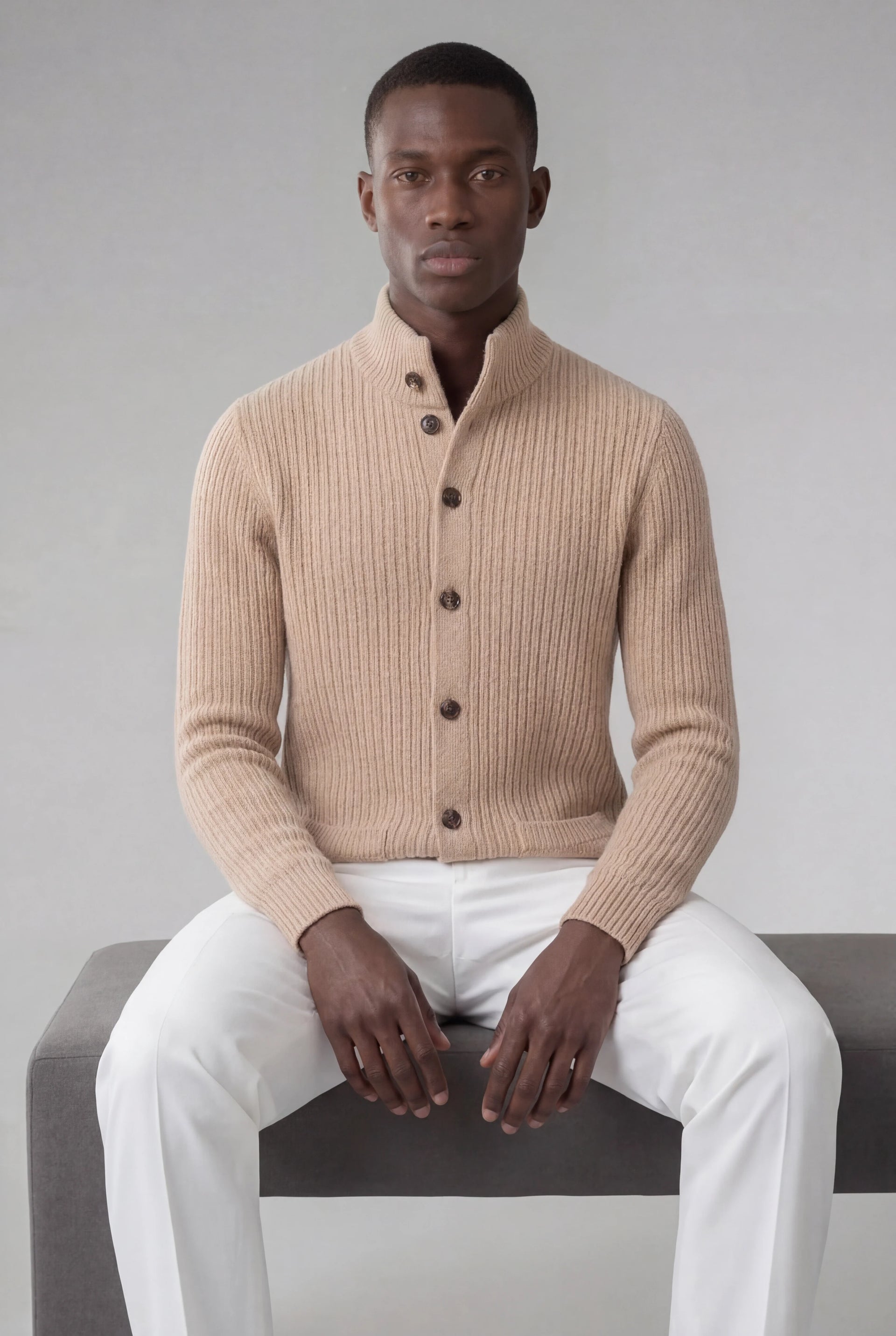 【クーポン割】stein Back Double Knit Vest beige Beige Knit Vest Name – Lidia Nova