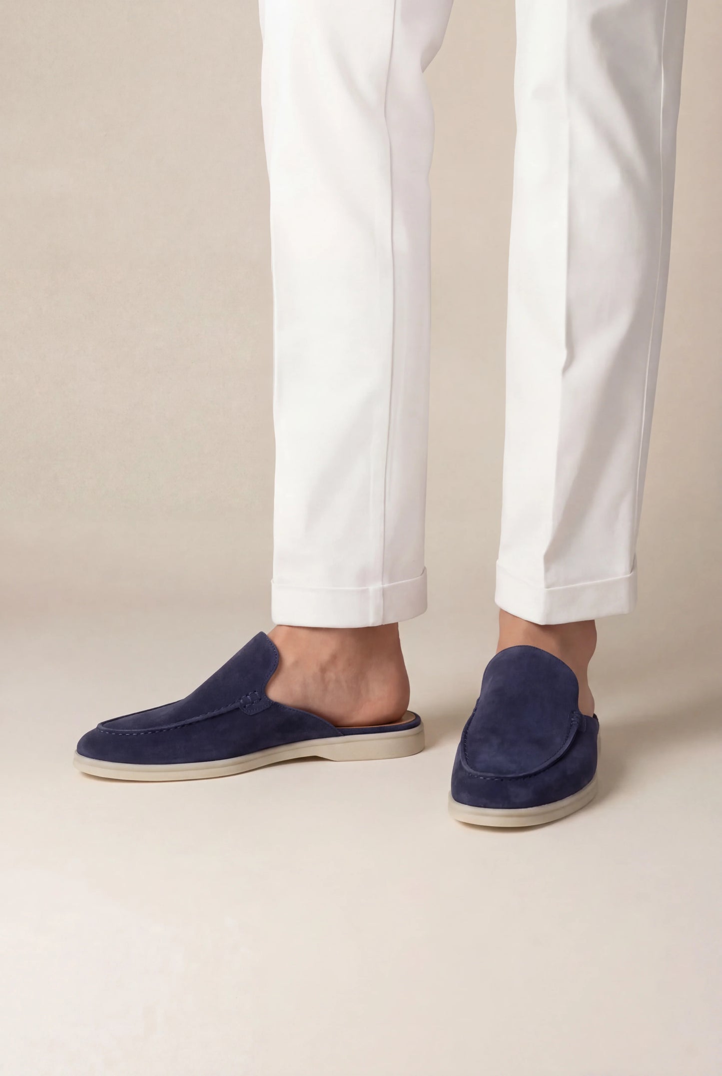 Navy Suède Yacht Mule