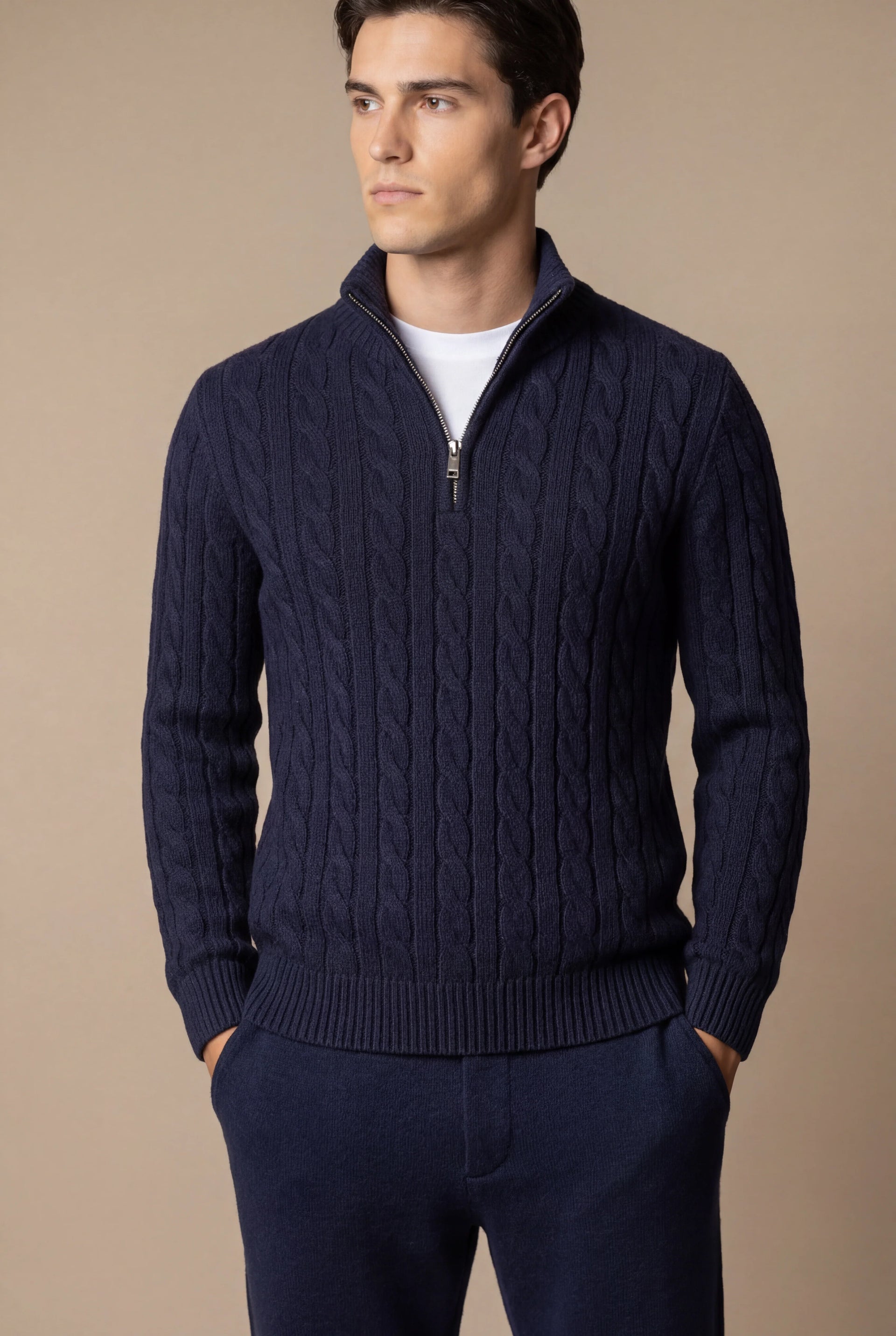 Sero Zip Knit Navy – Lidia Nova