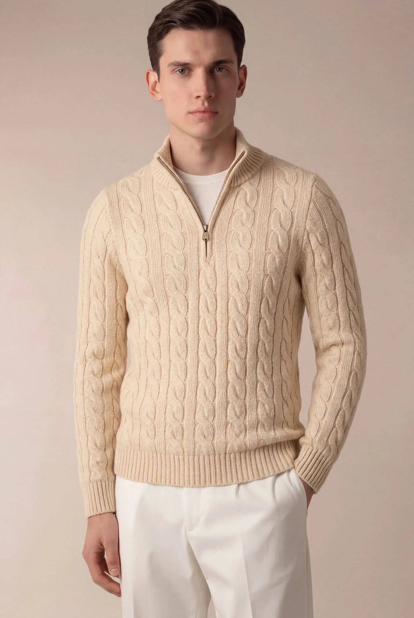Sero Zip Knit Beige