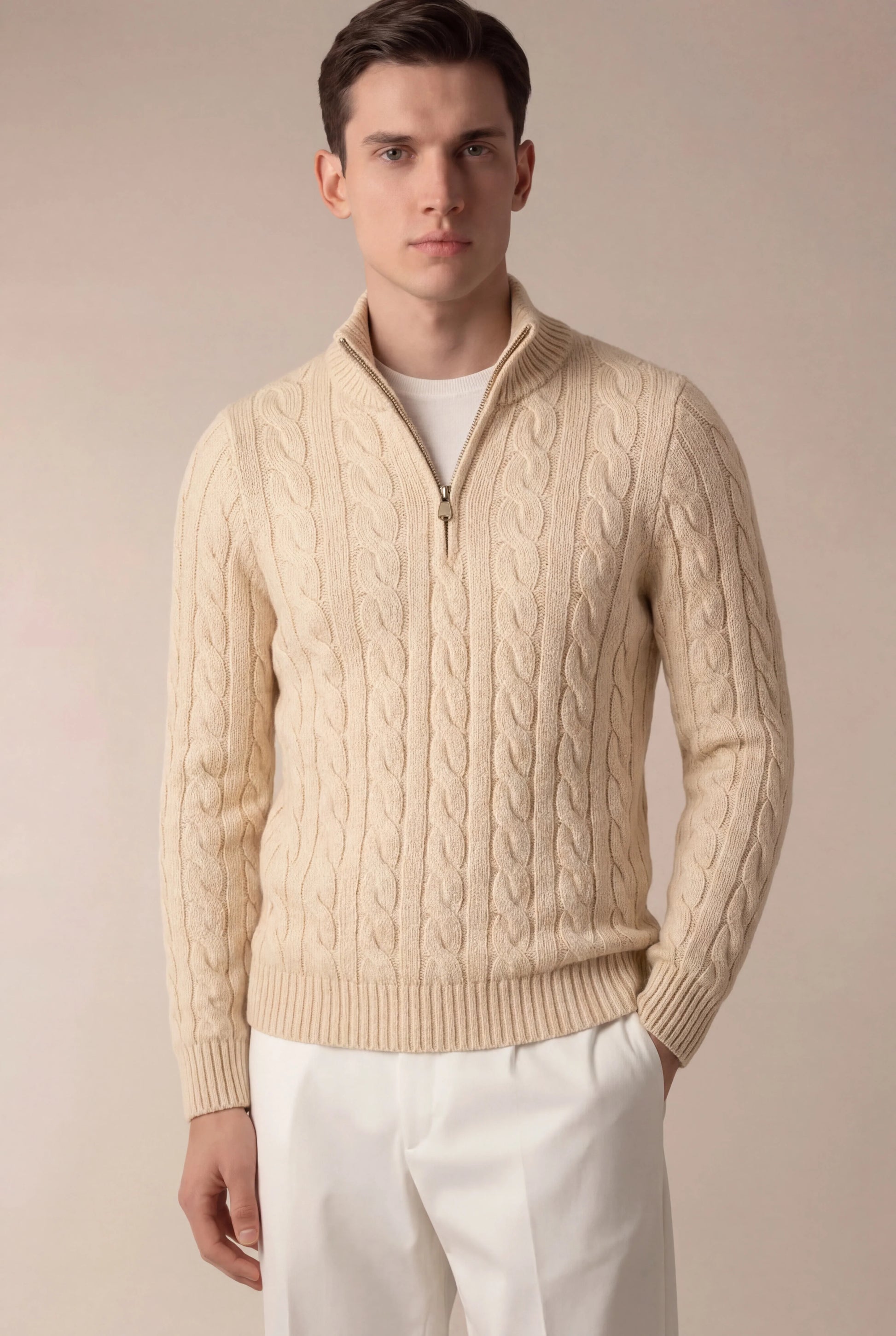 Sero Zip Knit Beige