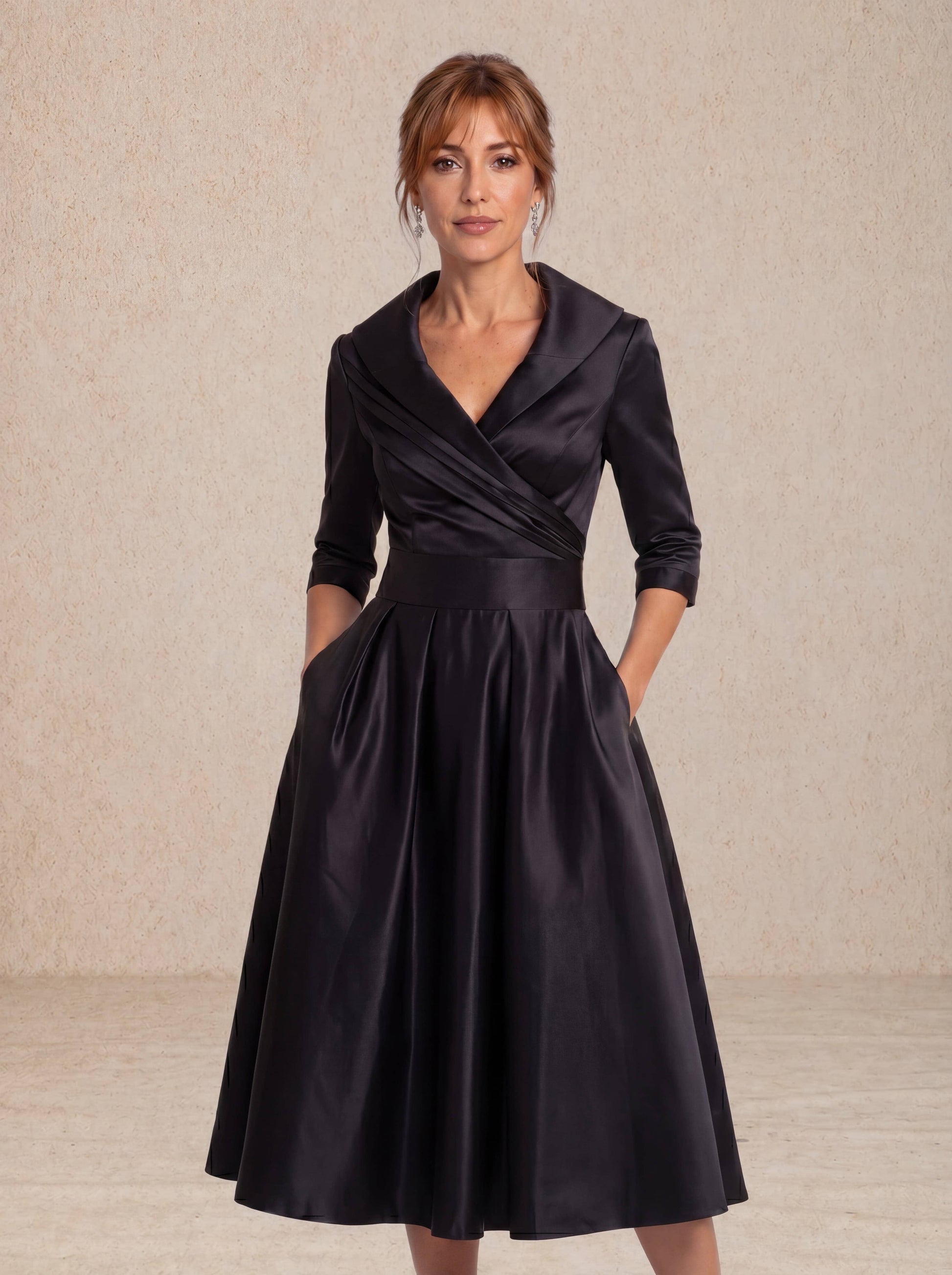 satin midi dresses N21 Dress | Black 98% POLYESTER Elegant Satin Midi Dress L