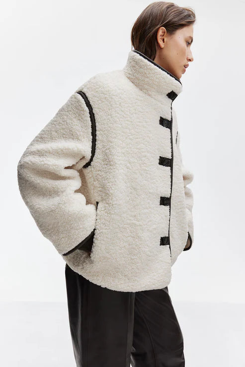 Wool Jacket with Black Details – Lidia Nova