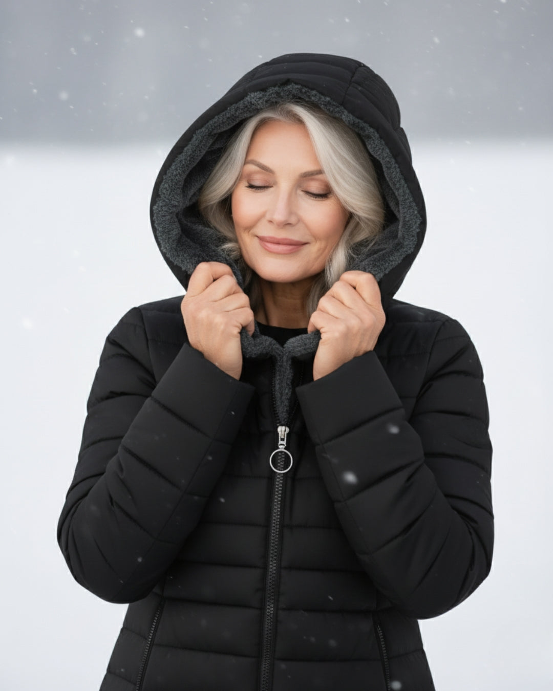Quilted coat with fleece lining