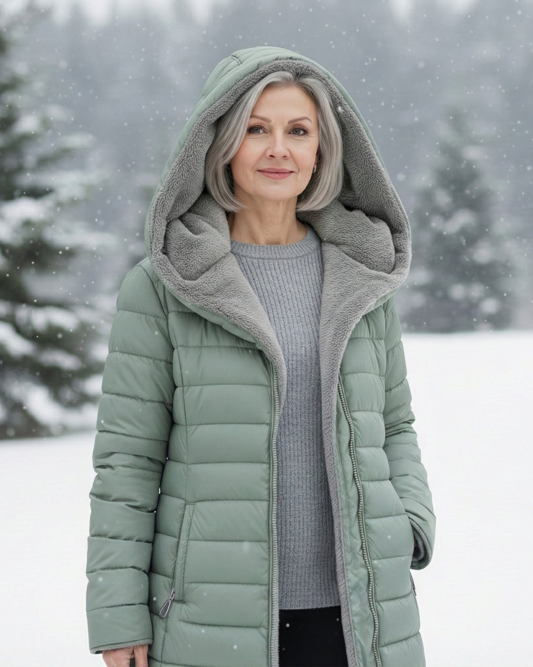 Quilted coat with fleece lining