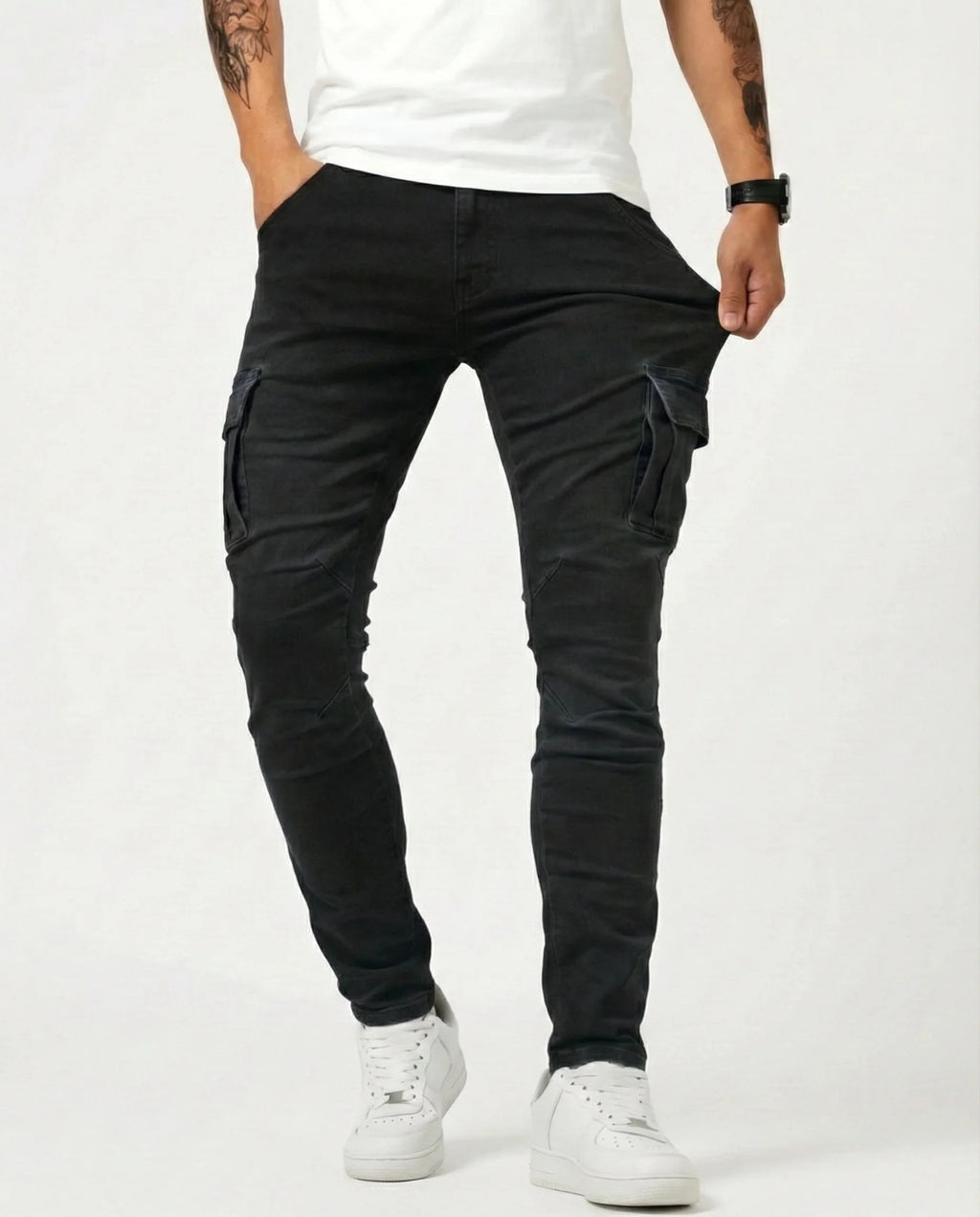 Pantalón Cargo Marino Elástico