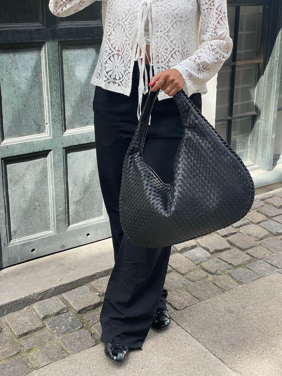 Elegant braided hobo bag