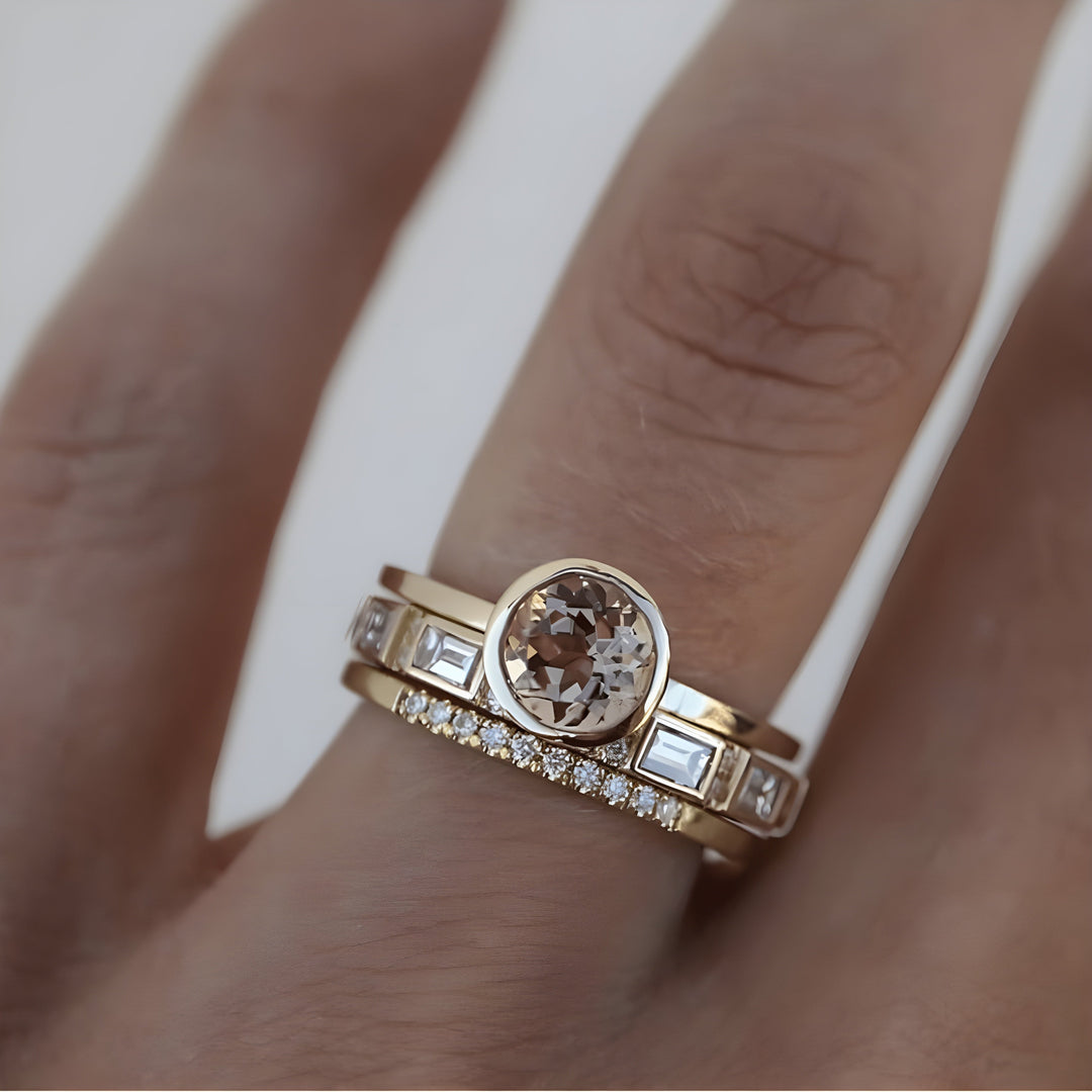 AITANA | Anillo de Cristal en Oro Vintage