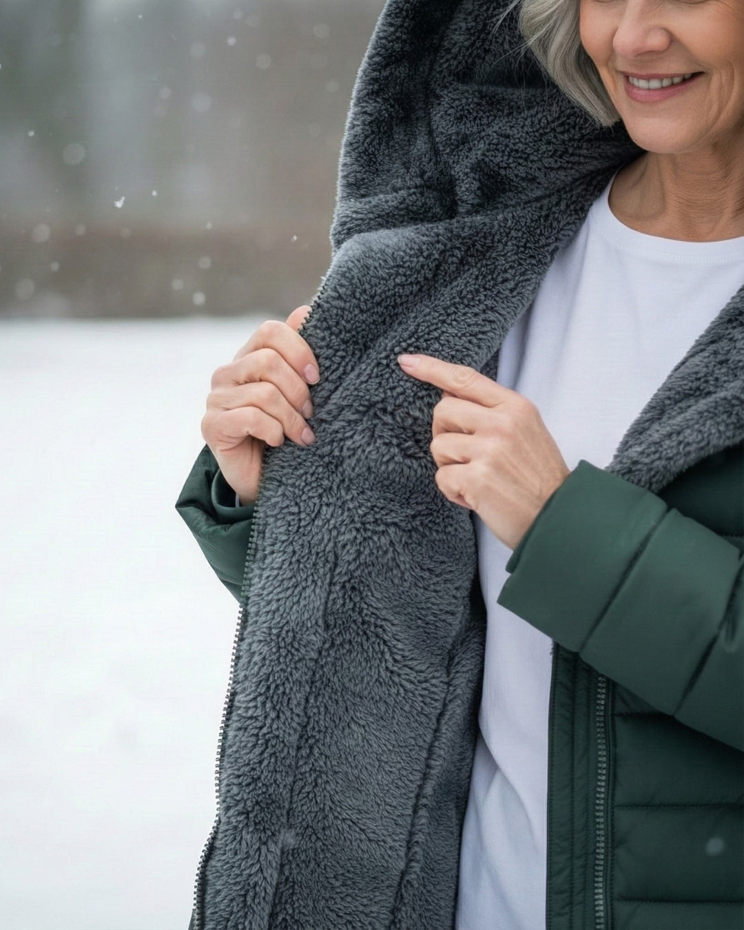 Quilted coat with fleece lining