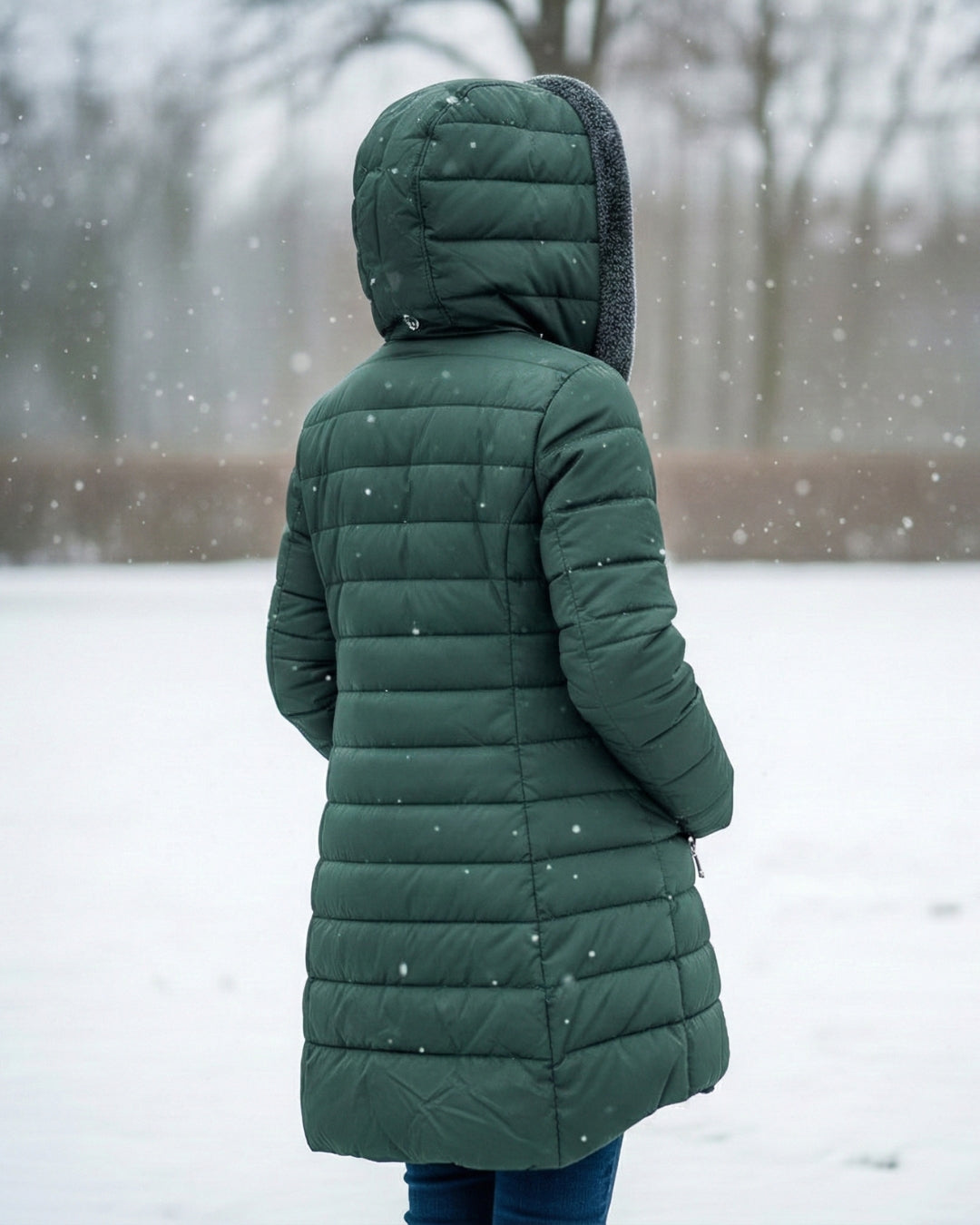 Quilted coat with fleece lining