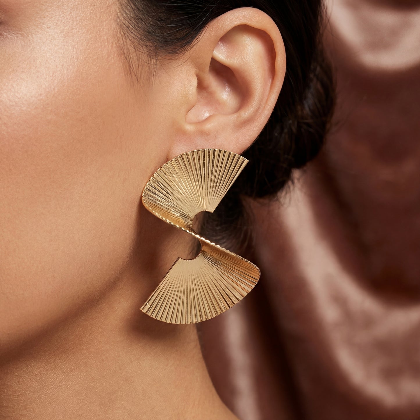 Pleated Metal Earrings