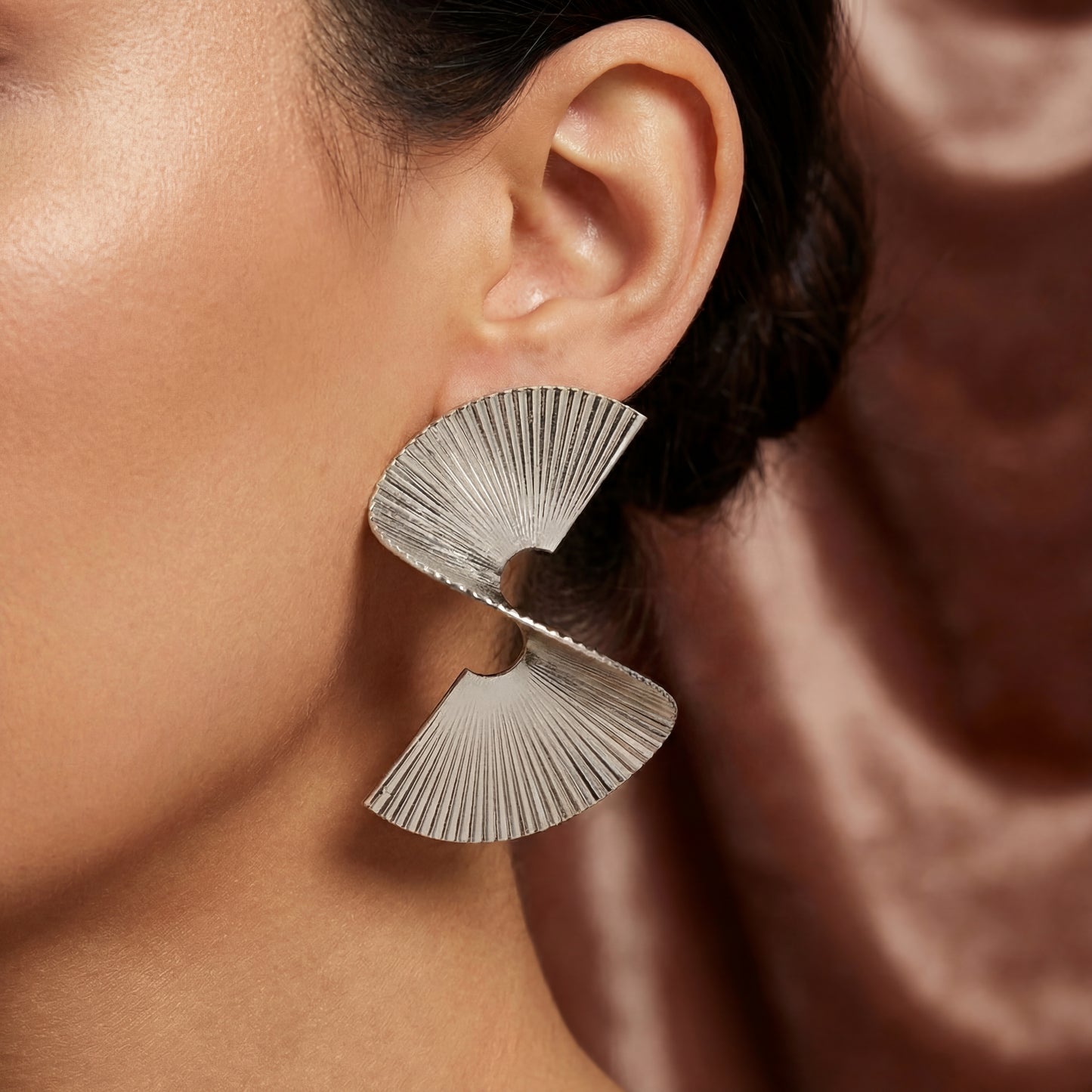 Pleated Metal Earrings