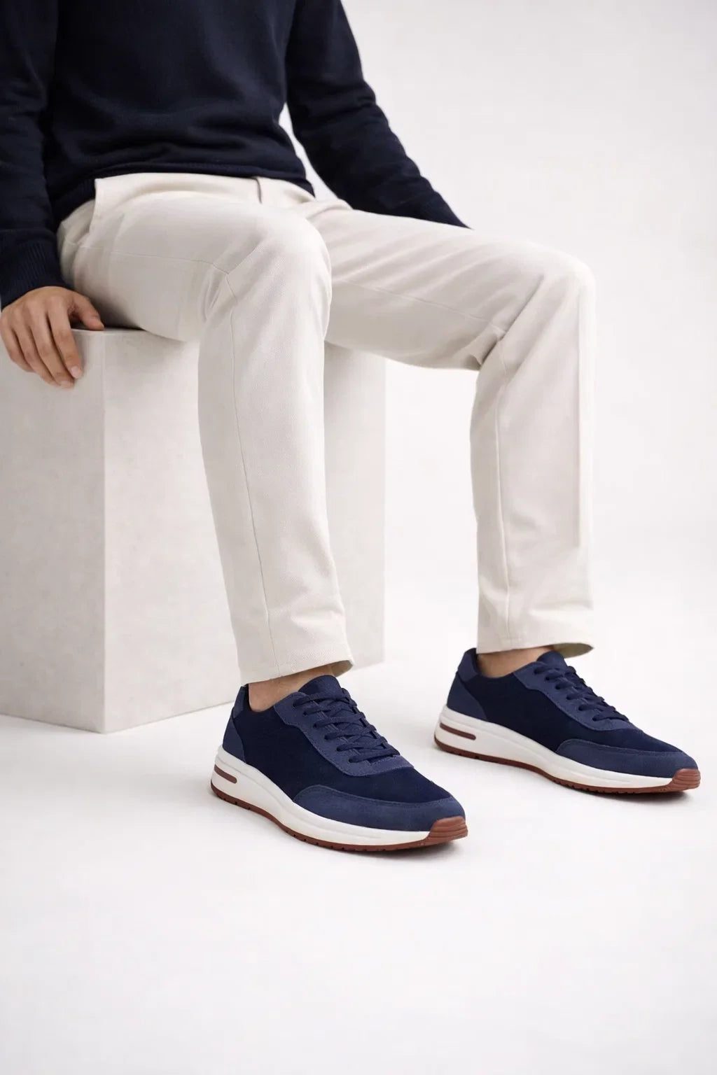 Giuliano Suede City Sneaker Navy